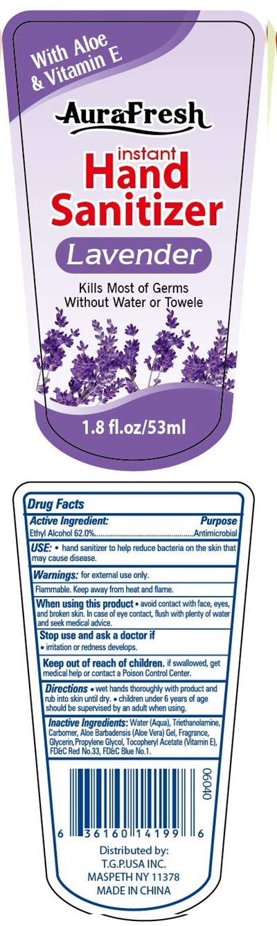 Image Of Label (Aurafresh Hand Sanitizer (lavender) 1.8 Oz)